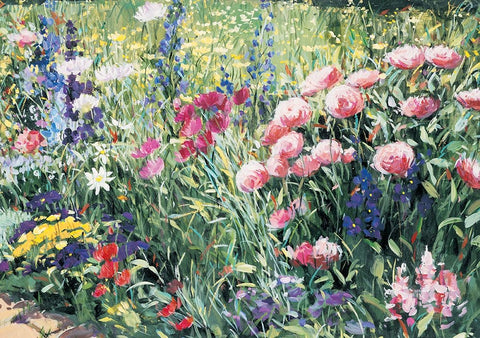 French Garden II Black Modern Wood Framed Art Print by Unknown