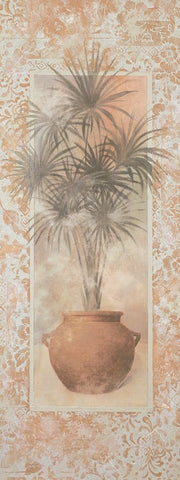 Potted Palm Panel I Black Modern Wood Framed Art Print by Unknown