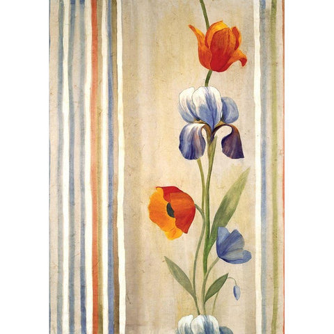 Poppy White Modern Wood Framed Art Print by Unknown