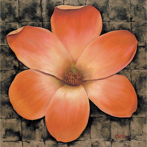 Red Poppy II Gold Ornate Wood Framed Art Print with Double Matting by Unknown