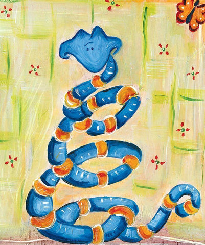 Snakey Black Ornate Wood Framed Art Print with Double Matting by Unknown