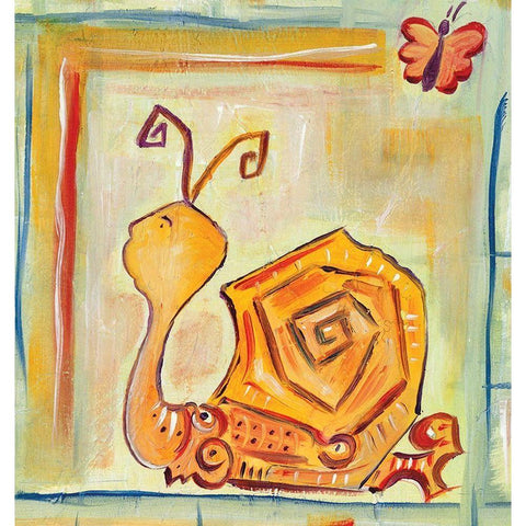 Snailey Black Modern Wood Framed Art Print by Unknown