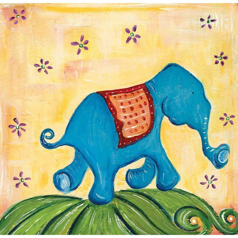 Elephanty Gold Ornate Wood Framed Art Print with Double Matting by Unknown