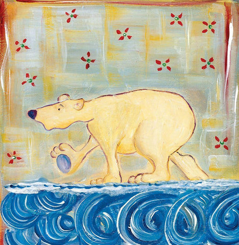 Polar Beary Black Ornate Wood Framed Art Print with Double Matting by Unknown