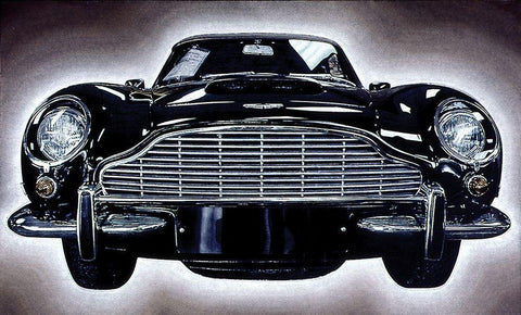 Sports Car II White Modern Wood Framed Art Print with Double Matting by Unknown