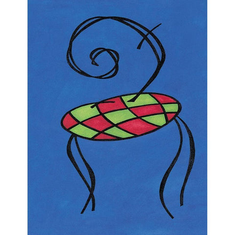 Blue Chair Black Modern Wood Framed Art Print by Unknown