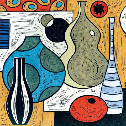Vase Study II Black Modern Wood Framed Art Print by Unknown