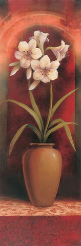 Potted Orchid White White Modern Wood Framed Art Print with Double Matting by Unknown