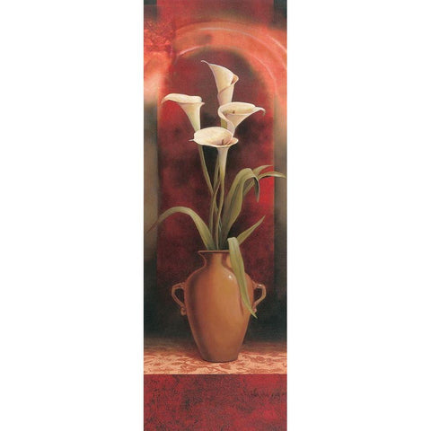 Potted Calla Lily White Modern Wood Framed Art Print by Unknown