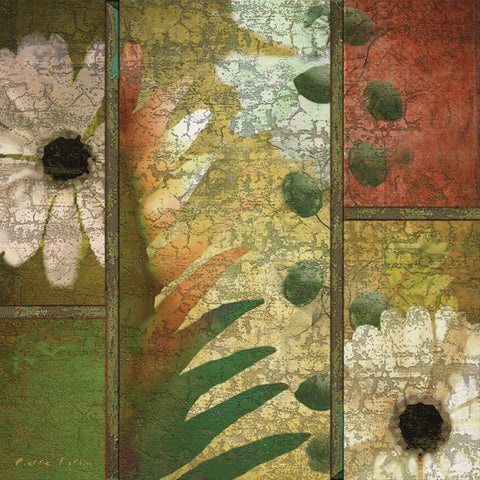 Floral Collage I White Modern Wood Framed Art Print by Unknown