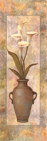 Potted Calla Lily White Modern Wood Framed Art Print with Double Matting by Unknown