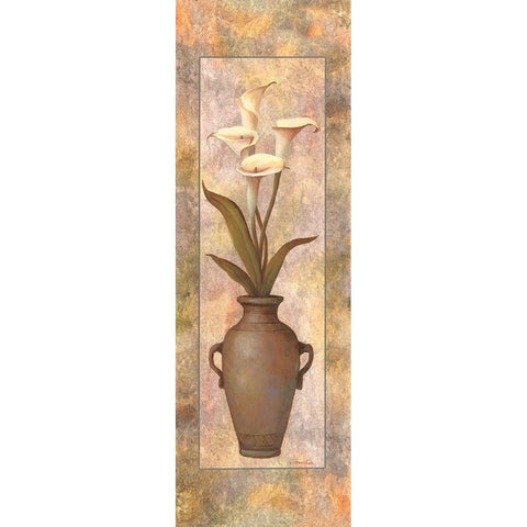 Potted Calla Lily Black Modern Wood Framed Art Print with Double Matting by Unknown