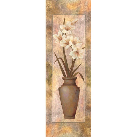 Potted Lily White Modern Wood Framed Art Print by Unknown