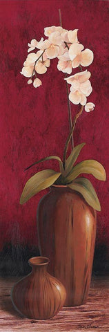 Orchid Panel Black Ornate Wood Framed Art Print with Double Matting by Unknown