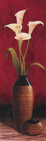 Calla Lily Panel White Modern Wood Framed Art Print with Double Matting by Unknown