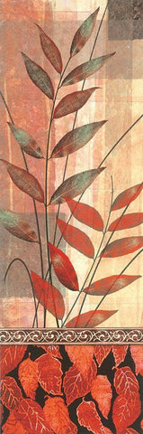 Feuille Panel I White Modern Wood Framed Art Print with Double Matting by Unknown