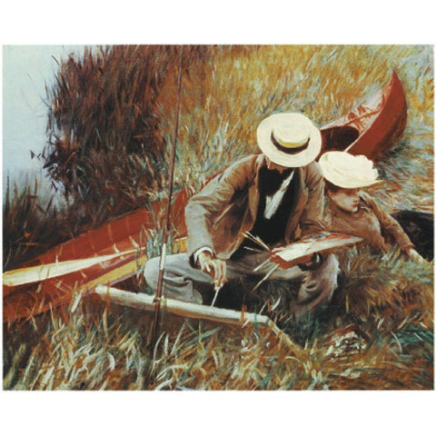 By the River Black Modern Wood Framed Art Print by Unknown