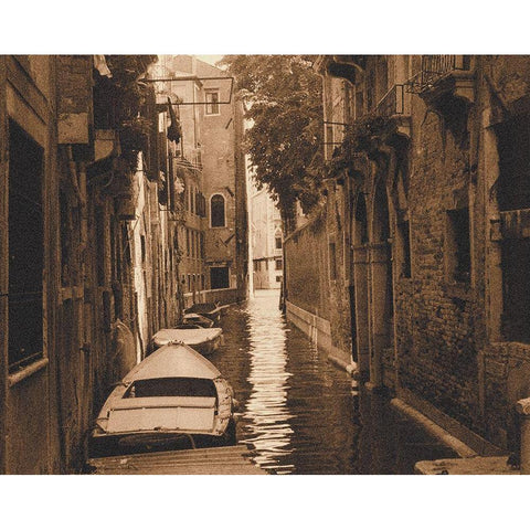 Venice I Black Modern Wood Framed Art Print with Double Matting by Unknown