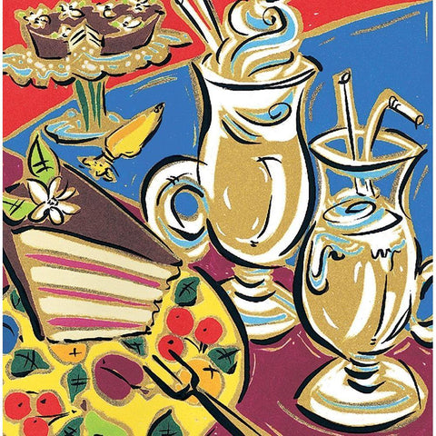 Cafe III White Modern Wood Framed Art Print by Unknown