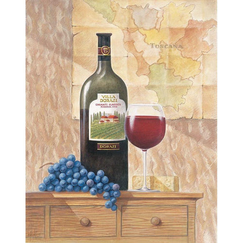 Chianti II Black Modern Wood Framed Art Print with Double Matting by Unknown