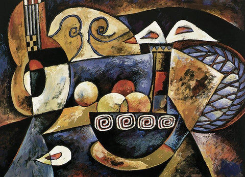 AspectsII White Modern Wood Framed Art Print with Double Matting by Unknown