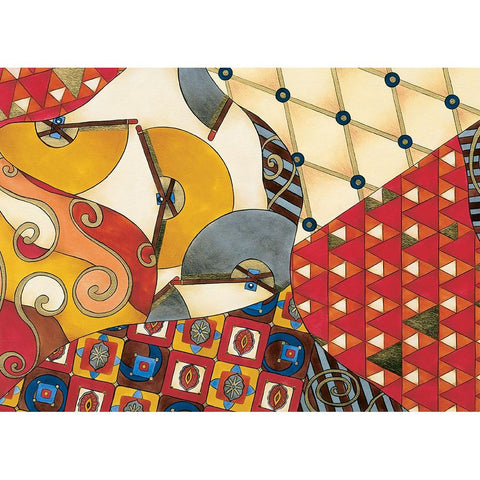 Cordoba Abstract Gold Ornate Wood Framed Art Print with Double Matting by Unknown
