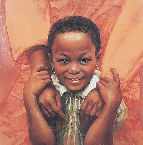 Mamas Hands White Modern Wood Framed Art Print with Double Matting by Unknown