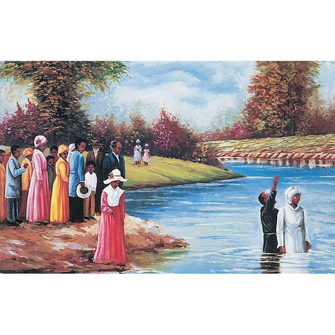 Black Baptism White Modern Wood Framed Art Print by Unknown