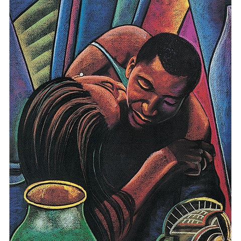 Passion Black Modern Wood Framed Art Print with Double Matting by Unknown