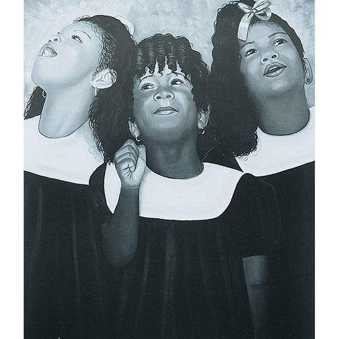 Choir Girls Black Modern Wood Framed Art Print with Double Matting by Unknown