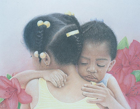 Mamas Shoulder White Modern Wood Framed Art Print with Double Matting by Unknown