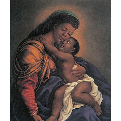 Black Madonna White Modern Wood Framed Art Print by Unknown