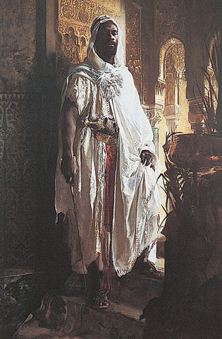 Guardian Black Ornate Wood Framed Art Print with Double Matting by Unknown