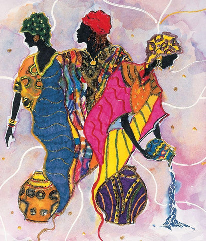 Three Wizards White Modern Wood Framed Art Print with Double Matting by Unknown