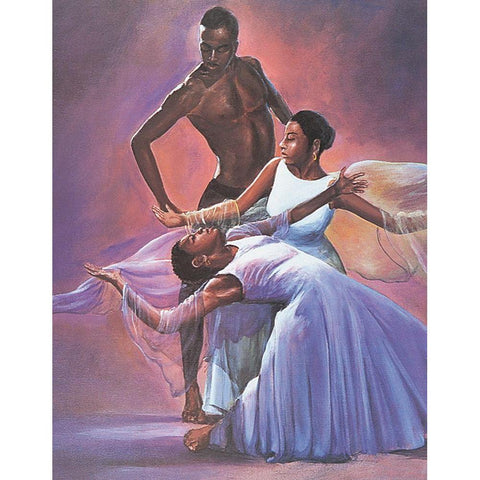 Black Ballet Black Modern Wood Framed Art Print with Double Matting by Unknown