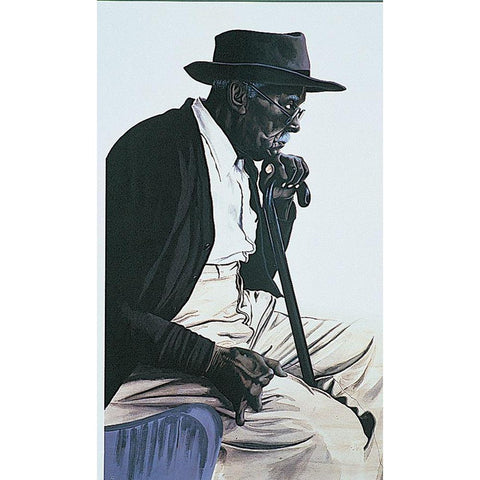 My Cane, My Friend I Black Modern Wood Framed Art Print with Double Matting by Unknown