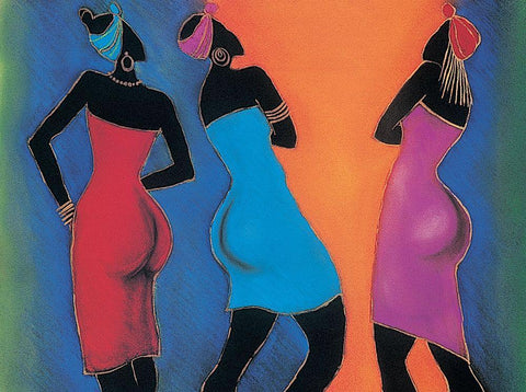 Behinds White Modern Wood Framed Art Print with Double Matting by Unknown