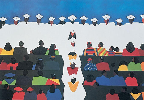 Graduation White Modern Wood Framed Art Print with Double Matting by Unknown