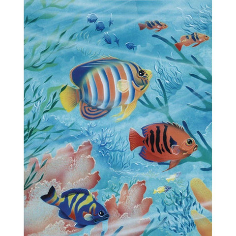 Exotic Fish I White Modern Wood Framed Art Print by Unknown