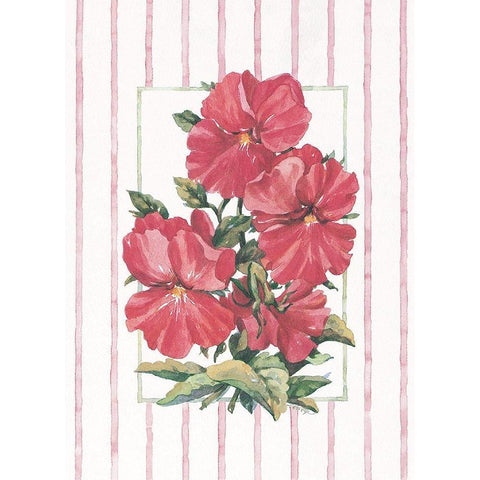 Red Flowers sur Papier Gold Ornate Wood Framed Art Print with Double Matting by Unknown