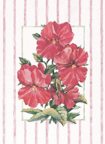 Red Flowers sur Papier White Modern Wood Framed Art Print with Double Matting by Unknown