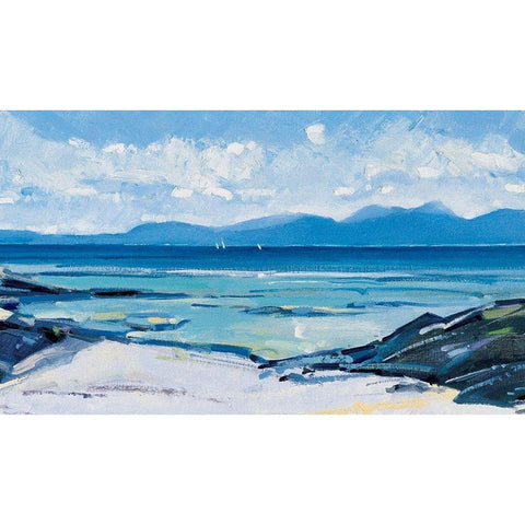 Seashore Black Modern Wood Framed Art Print by Unknown