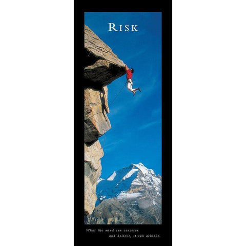 Climber - Risk Gold Ornate Wood Framed Art Print with Double Matting by Unknown