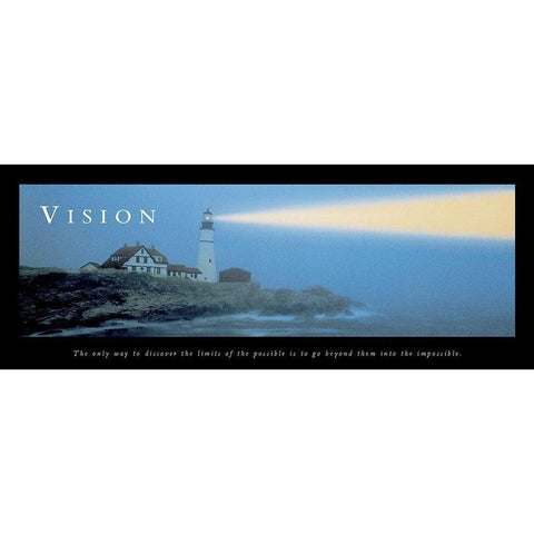 Lighthouse - Vision Black Modern Wood Framed Art Print by Unknown
