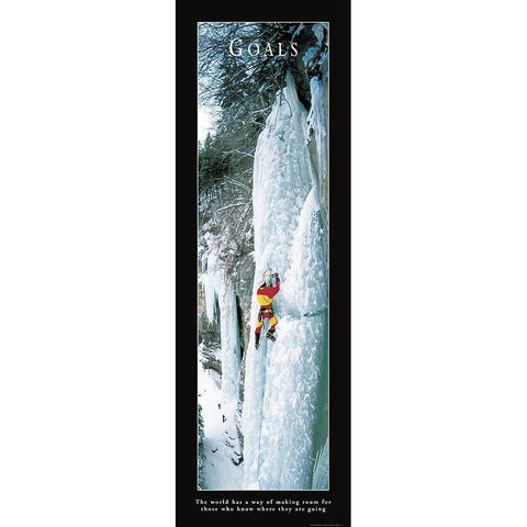 Goals - Ice Climber Black Modern Wood Framed Art Print with Double Matting by Frontline