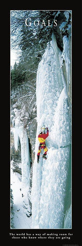 Goals - Ice Climber White Modern Wood Framed Art Print with Double Matting by Frontline