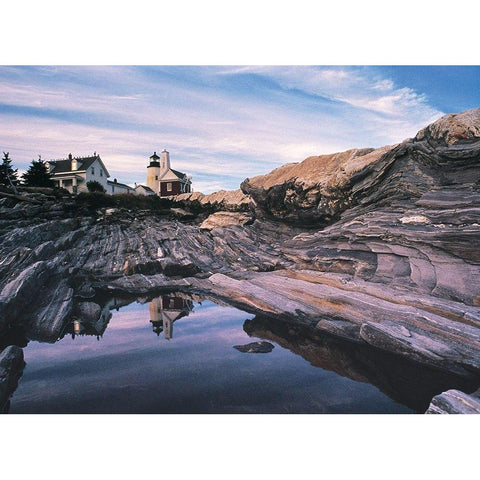 Rocky Coastline Black Modern Wood Framed Art Print with Double Matting by Unknown