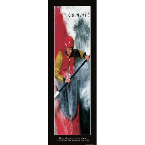 Commit - Kayak White Modern Wood Framed Art Print by Frontline