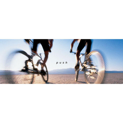 Bicycle - Push Black Modern Wood Framed Art Print by Unknown