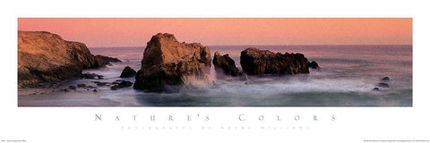 Rocks on Shore White Modern Wood Framed Art Print with Double Matting by Unknown